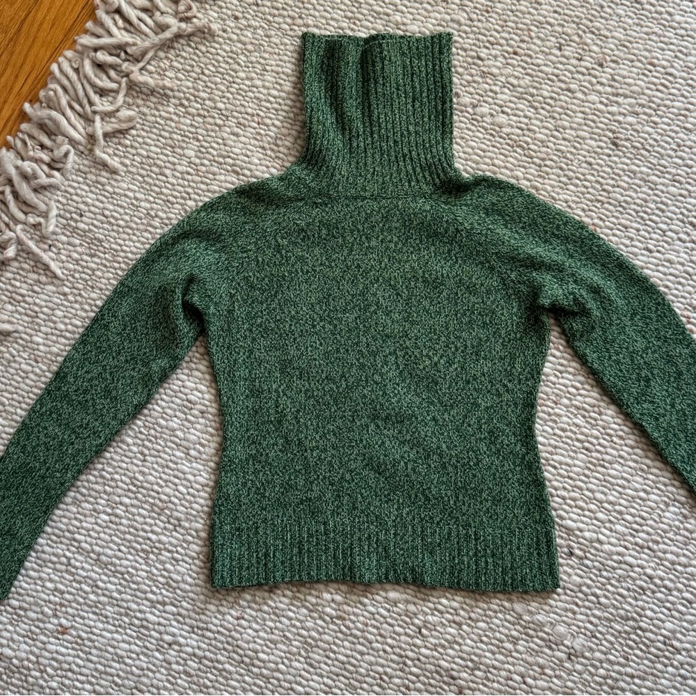 Classic Ann Taylor Green Turtleneck Sweater